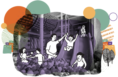 kids playing in the playyard graphic