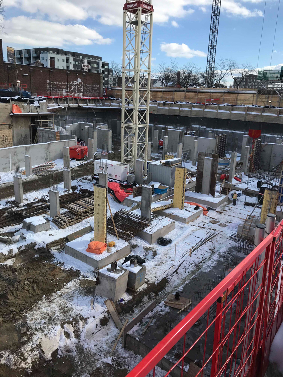 View of South side of construction site