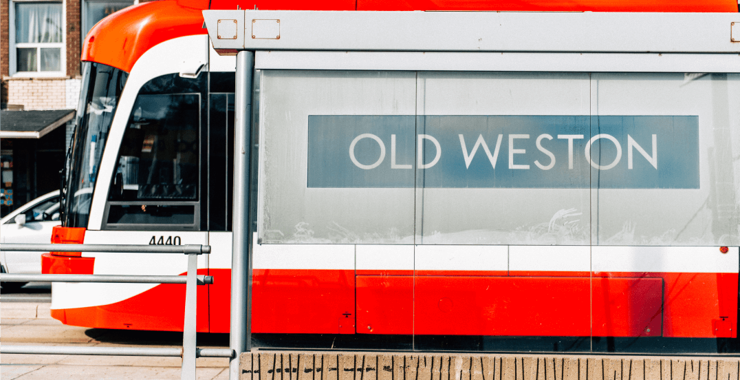 close up view of streetcar